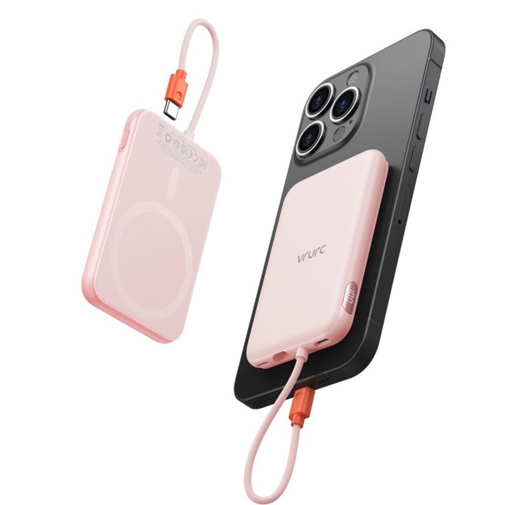 MagSafe-Compatible Pink Charger for Cell Phones